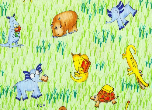 Curious George Animals Grazing Fabric
